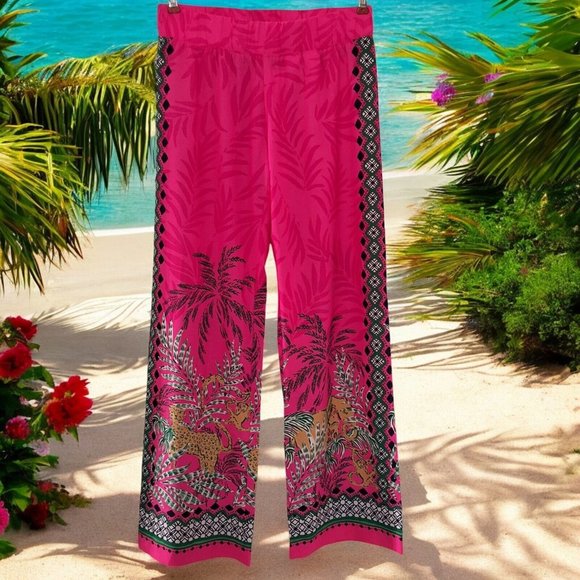 Lily Pulitzer Bal Harbour Palazzo Pant Pink Multicolor Wild Side Engineered Sz S - Picture 3 of 9